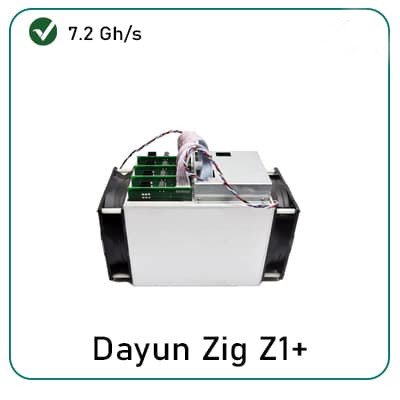 Dayun Zig Z1+ 7.2 Gh/s Miner for high-performance cryptocurrency mining